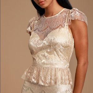 Lulus Wedding Maxi dress in Champagne